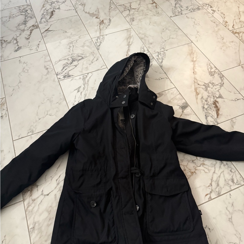 Hollister Black Hooded Raincoat for Men